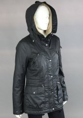 Dámská zateplená parka s kapucí – černá