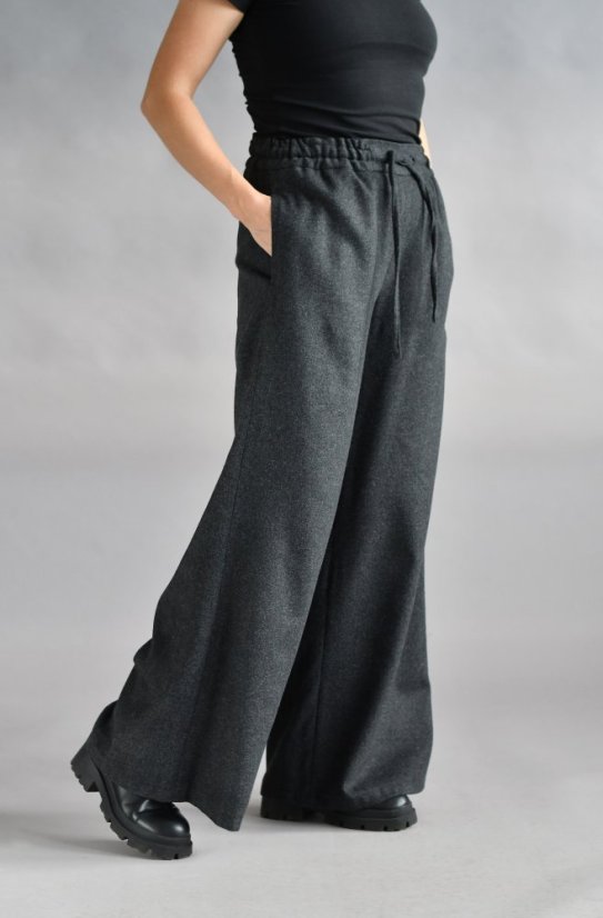 Women's woolen trousers, maxi length