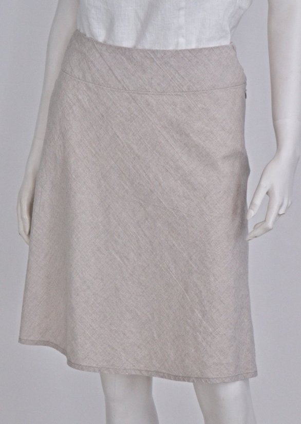 Knee length linen skirt - Size: 40