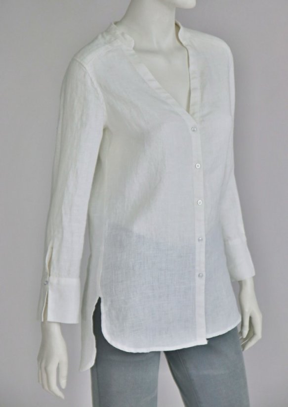 Women's linen shirt with a neckline