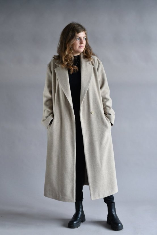 Women's woolen wrap coat with cashmere