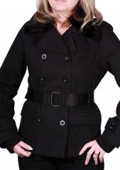 Women's double-breasted woolen coat