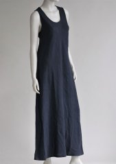 Dámské dlouhé lněné šaty - navy modré