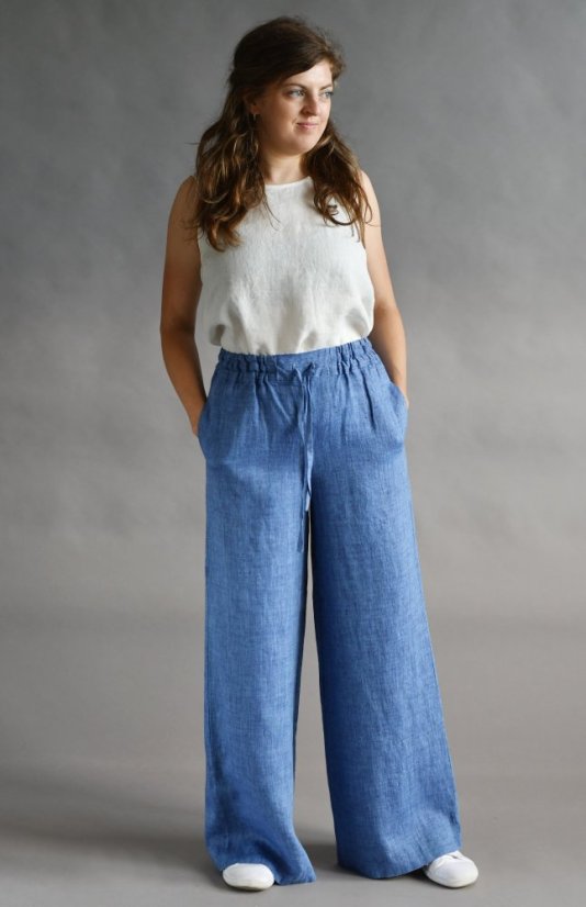 Women's long linen trousers