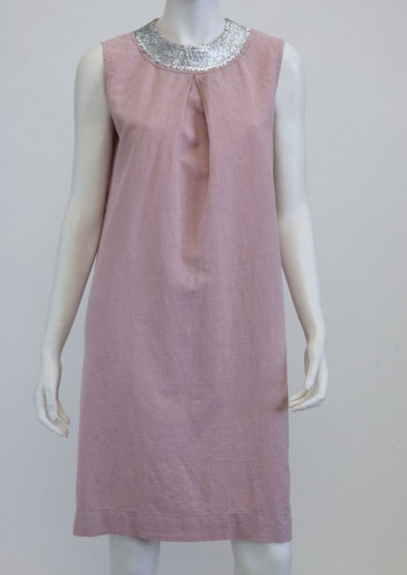 Women's linen dress with sequins