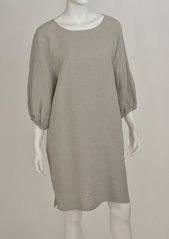 Women's linen dress with balloon sleeves