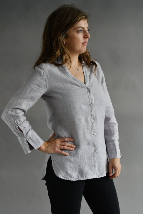 Damen-Leinen Bluse - Größe: 40