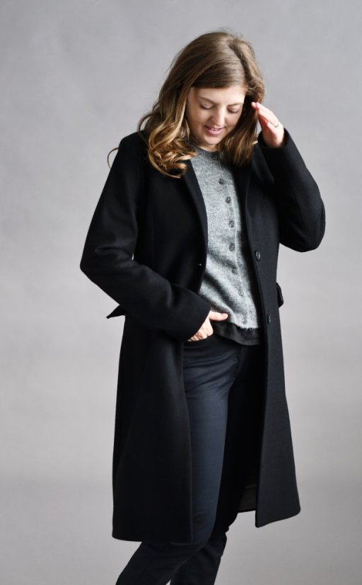 Women's classic coat with 100% wool