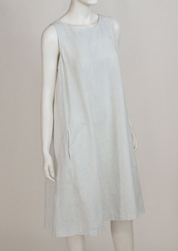 Ärmelloses Damenkleid aus Leinen - Größe: 44