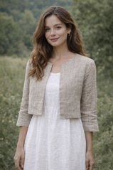 Women's linen bolero