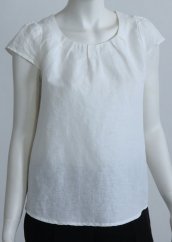 Women's linen blouse with pleating
