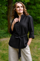 Leinenhemd für Damen mit Gürtel