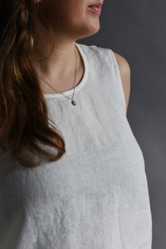 Women's sleeveless linen top - Size: 36