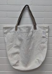 Linen bag with leather handles