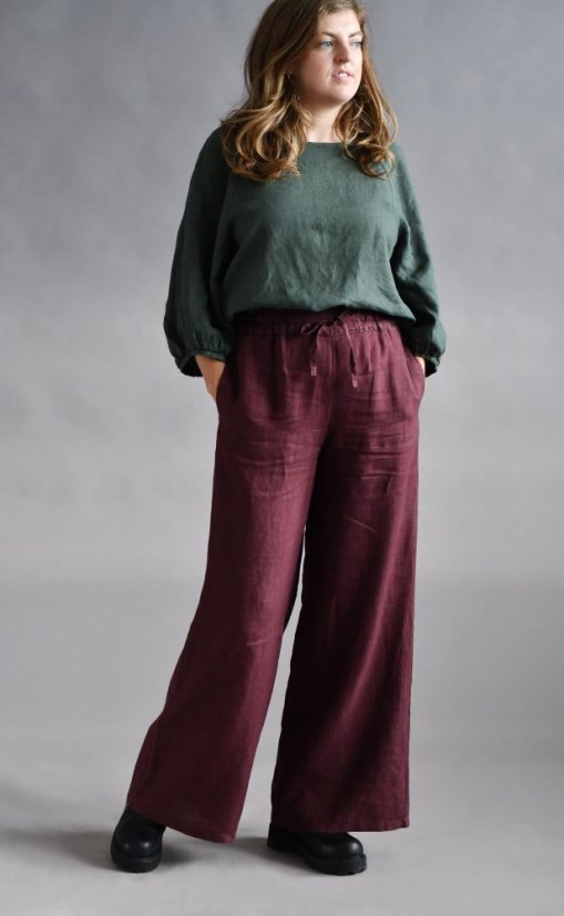 Women's long linen trousers