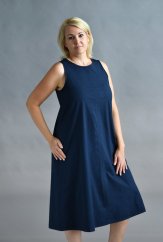 Bavlněné letní šaty bez rukávů – navy modré