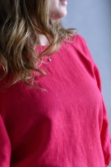 Women's linen blouse with balloon sleeves