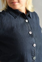 Dámská lněná košile - navy modrá