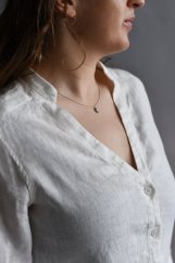 Women's linen shirt with a neckline