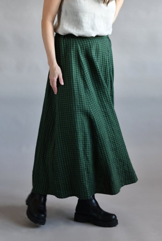Long linen skirt with elastic waist - Size: 42