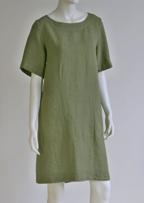 Damenkleid aus Leinen in A-Linie