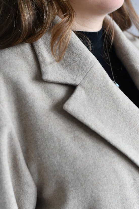 Women's woolen wrap coat with cashmere