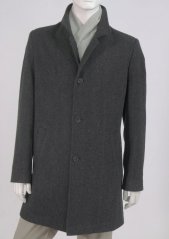 Men's woolen coat - extended length