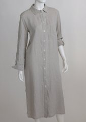 Women's long linen shirt dress