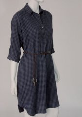 Women's linen shirt dress with tie