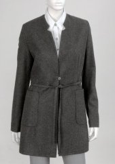 Women's woolen coat with tie