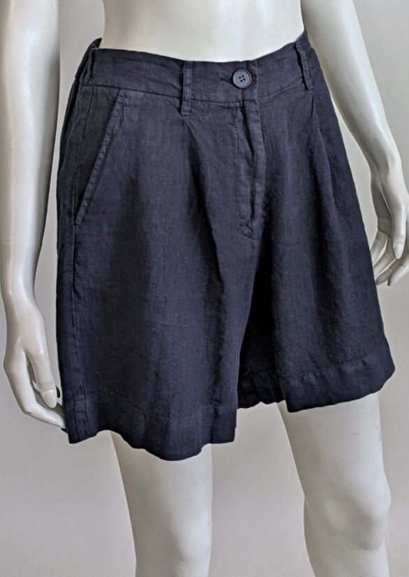 Dámské lněné šortky - navy modrá Dámské lněné šortky - navy modrá