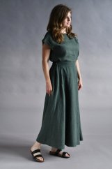 Long linen skirt with elastic waist