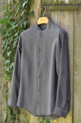 Men's linen shirt with a stand-up collar