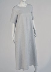 Women's long linen dress with sleeves