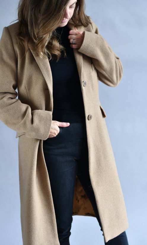 Klassischer Wollmantel für Damen mit Kaschmir