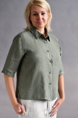 Dámská lněná košile - šalvějová