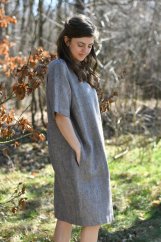 Women's A-line linen dress