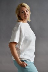 Lněná bílá halenka Lněná bílá halenka