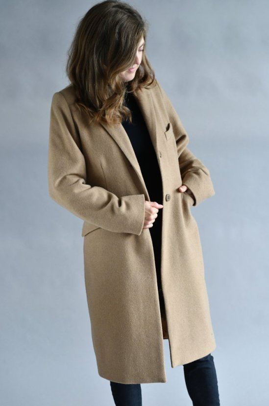Klassischer Wollmantel für Damen mit Kaschmir