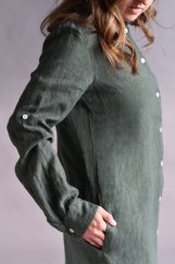 Langes Hemdblusenkleid aus Leinen für Damen