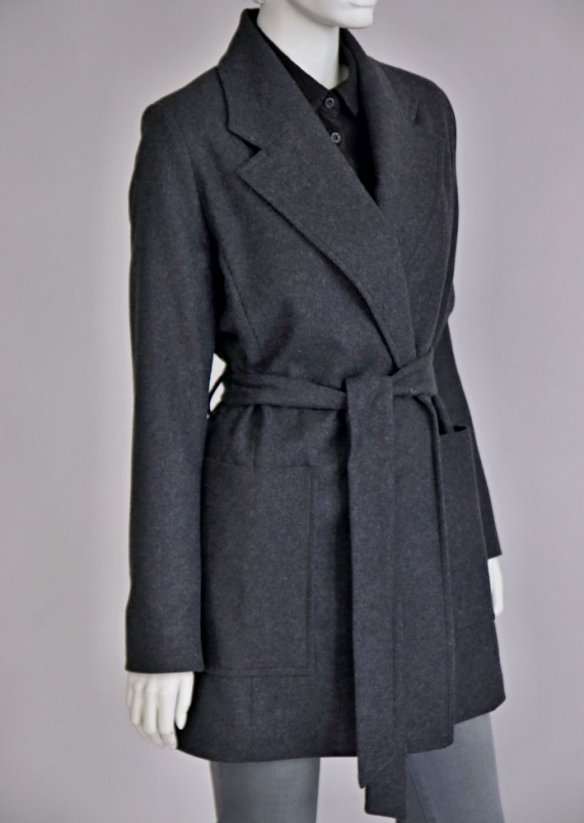 Women's woolen wrap coat