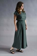 Long linen skirt with elastic waist