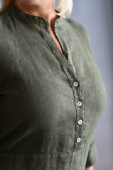 Women's linen shirt with belt