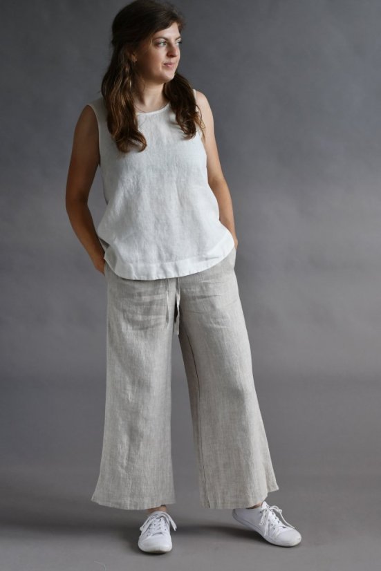 Women's sleeveless linen top - Size: 36
