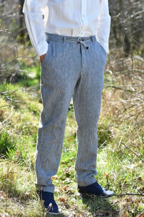 Men's linen trousers - Size: 50