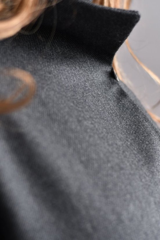 Dámský luxusní kabát ze 100 % vlny se skrytým zapínáním– tmavě šedý