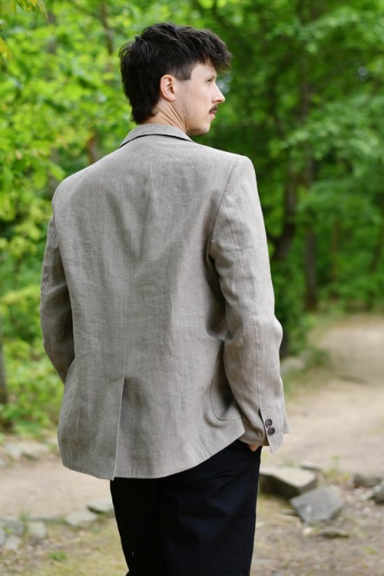 Men's linen jacket - natural linen