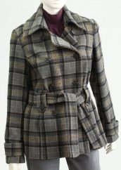 Women's double-breasted woolen coat