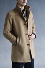 Pánský vlněný kabát s kašmírem – béžový