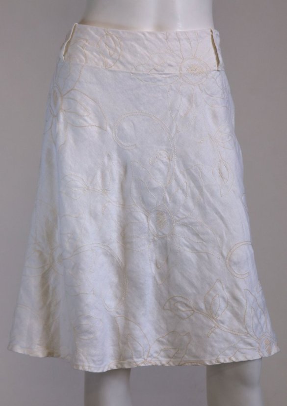 Knee length linen skirt - Size: 46
